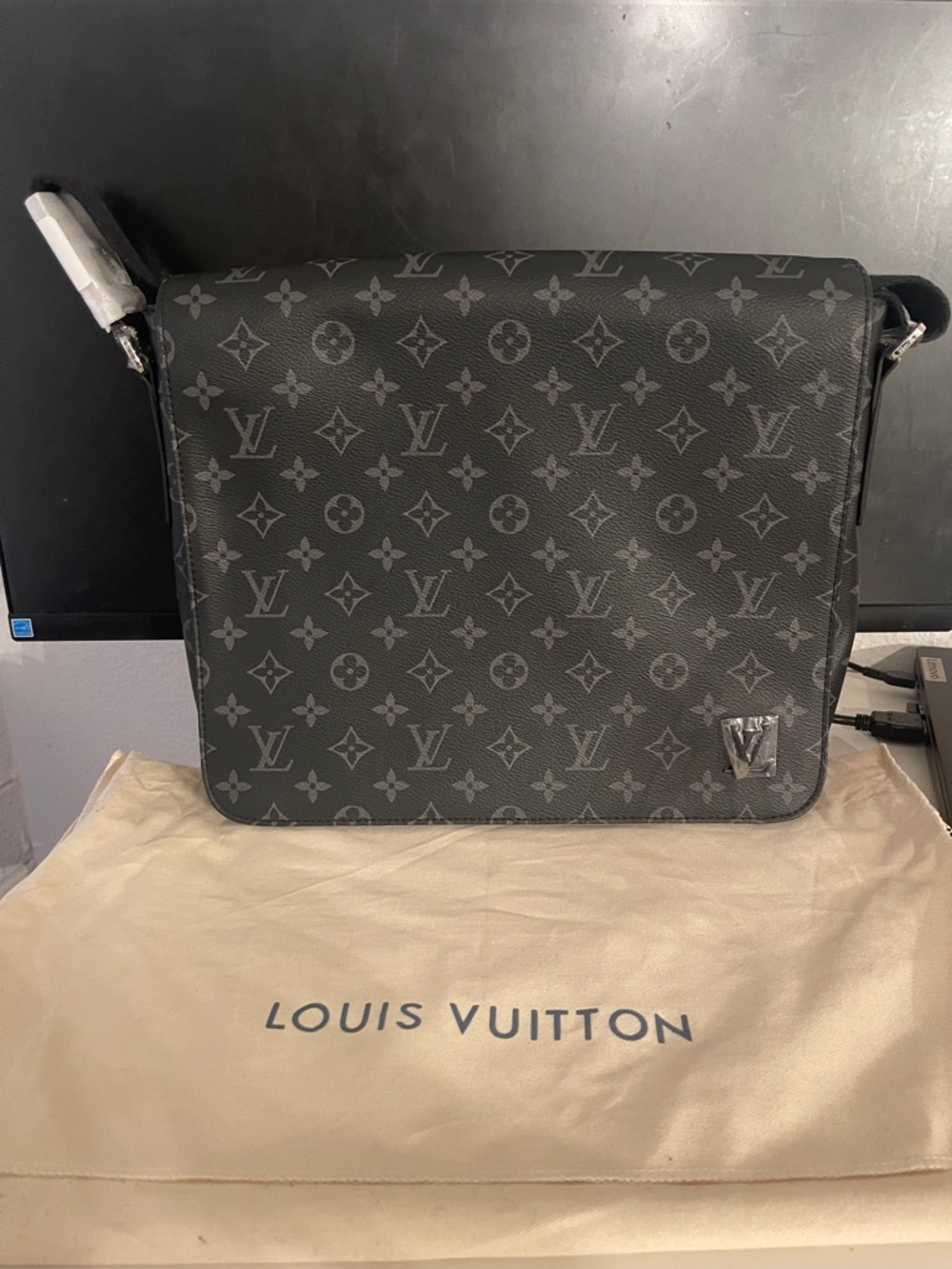 Louis Vuitton Black Monogram Eclipse Messenger Bag